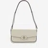 Tory Burch White Robinson Spazzolato Shoulder Bag In White
