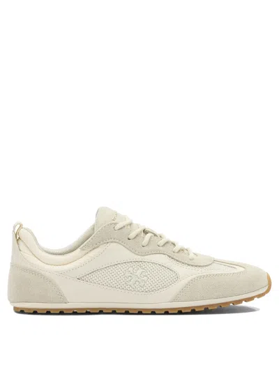 Tory Burch White Suede Leather Sneakers