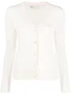Tory Burch White Wool And Silk Blend Cardigan In White