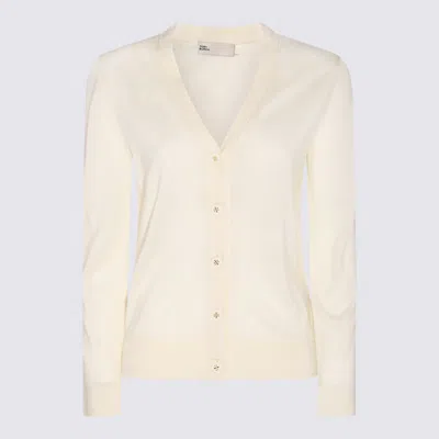 Tory Burch White Wool-silk Blend Top In New Ivory