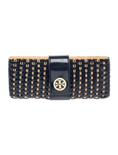 Pre-owned Tory Burch Wicker Clutch In Blue