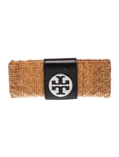 Pre-owned Tory Burch Wicker Clutch In Neutral