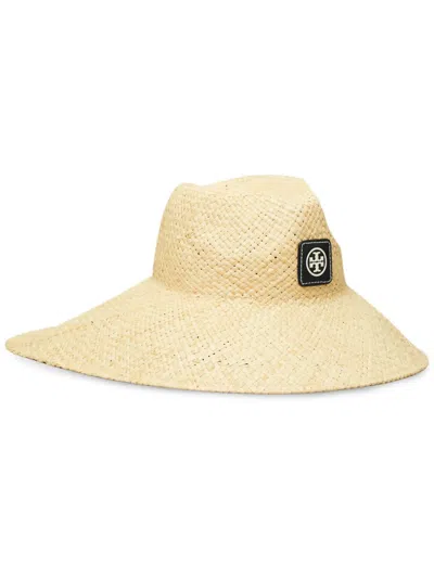 Tory Burch Wide Brim Straw Hat In Neutrals