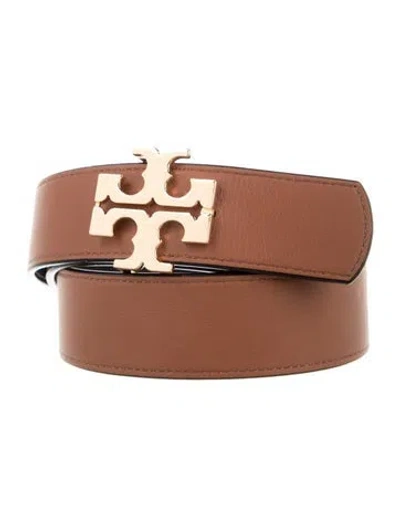 Pre-owned Tory Burch Wide Leather Belt In Black