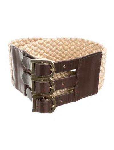 Pre-owned Tory Burch Wide Leather Waist Belt