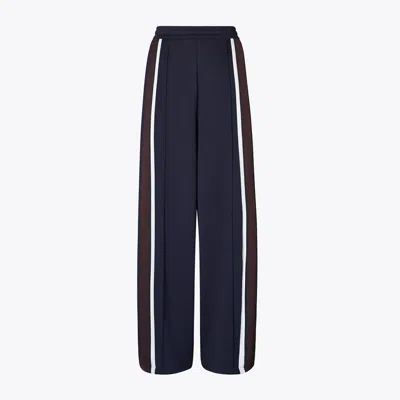 Tory Burch Wide-leg Jersey Track Pant In Brown