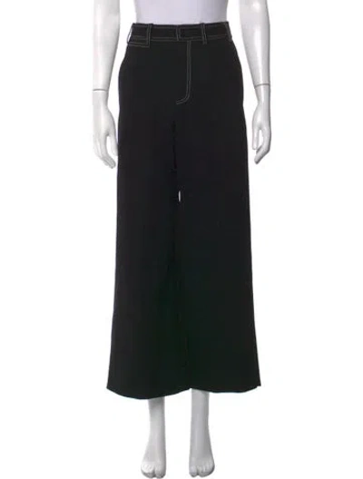 Pre-owned Tory Burch Wide Leg Pants In Black
