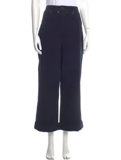 Pre-owned Tory Burch Wide Leg Pants In Blue