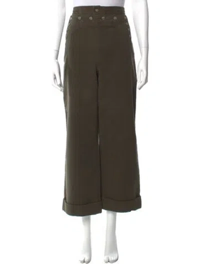 Pre-owned Tory Burch Wide Leg Pants In Green