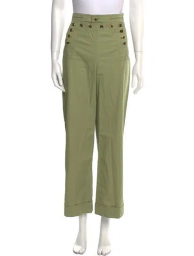Pre-owned Tory Burch Wide Leg Pants In Green