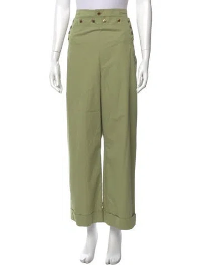 Pre-owned Tory Burch Wide Leg Pants In Green
