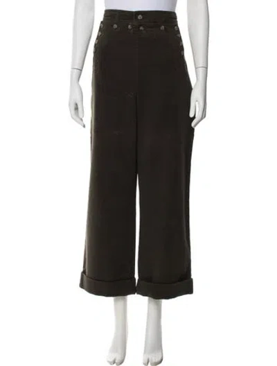 Pre-owned Tory Burch Wide Leg Pants In Green