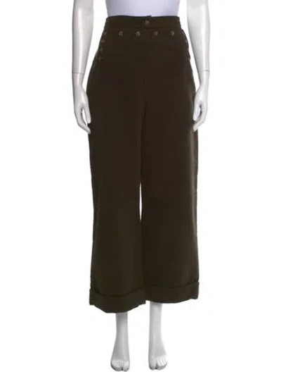 Pre-owned Tory Burch Wide Leg Pants In Green