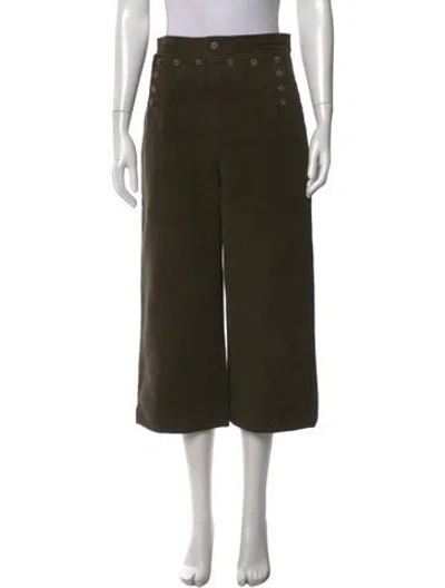 Pre-owned Tory Burch Wide Leg Pants In Green