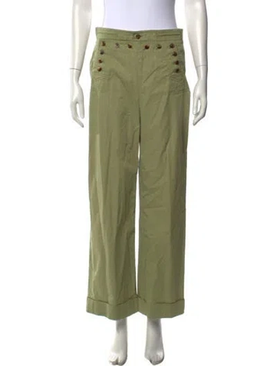 Pre-owned Tory Burch Wide Leg Pants In Green