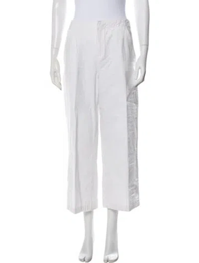 Pre-owned Tory Burch Wide Leg Pants In White