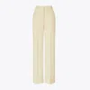 Tory Burch Wide Leg Twill Pant In French Cream