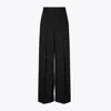 Tory Burch Wide Leg Wool Pant In Black