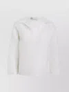 Shop Tory Burch Wide Neck Silk Gazar Blouse With 3/4 Sleeves