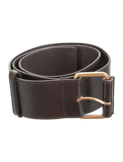 Pre-owned Tory Burch Wide Patent Leather Belt In Brown