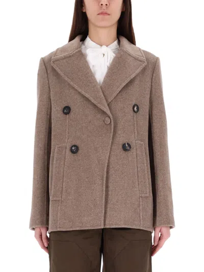 Tory Burch Wide Twill Jacket In Brown