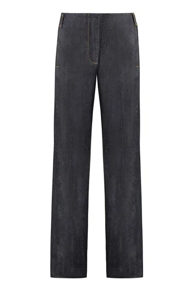 Tory Burch Wide-leg High-waisted Jeans For Women In Blue