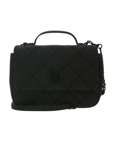 Tory Burch Willa Diamond Quilted Small Size Shoulder Bag In Black