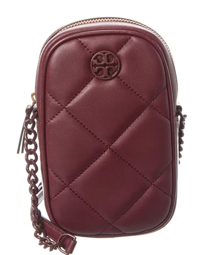 Tory Burch Willa Soft Quilt Leather Phone Crossbody In Red