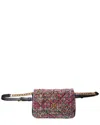 Tory Burch Willa Tweed & Leather Belt Bag In Blue