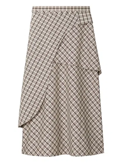 TORY BURCH WINDOWPANE WRAP SKIRT