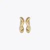 Tory Burch Wishbone Front-back Earring In Tory Gold
