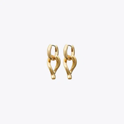 Tory Burch Wishbone Huggie Earring In Gold