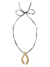 Tory Burch Wishbone Pendant Necklace In Gold
