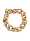 Tory Burch Wishbone Paved Embellished Chain Bracelet In Gold