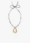 Tory Burch Wishbone Pendant Necklace In Gold
