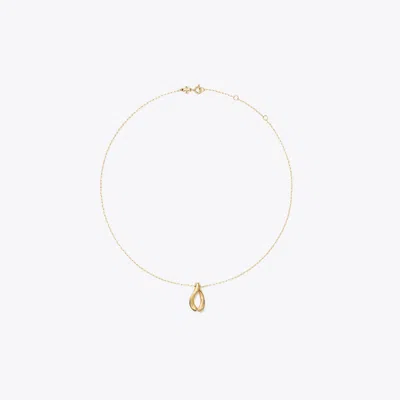 Tory Burch Wishbone Pendant In Gold
