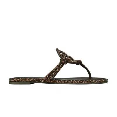Pre-owned Tory Burch Wmns Miller Knotted Crystal Sandal 'cocoa' | Tan | Women's Size 7.5