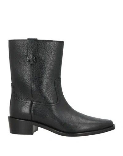 Tory Burch Woman Ankle Boots Black Size 7 Cowhide