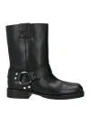 Tory Burch Leather Harness Short Biker Boots In Black