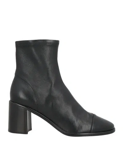 Tory Burch Woman Ankle Boots Black Size 7.5 Leather In Perfectblack