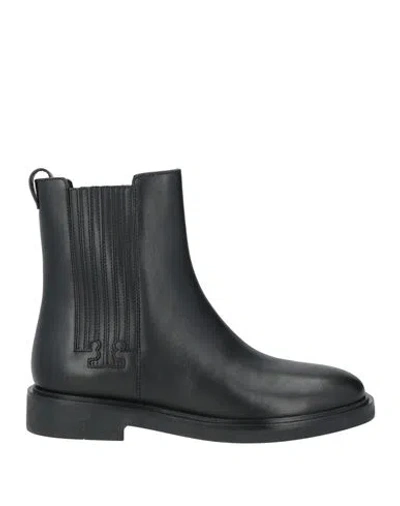 Tory Burch Woman Ankle Boots Black Size 8 Cow Leather
