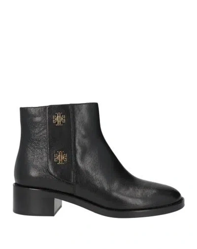 Tory Burch Woman Ankle Boots Black Size 9.5 Goat Skin