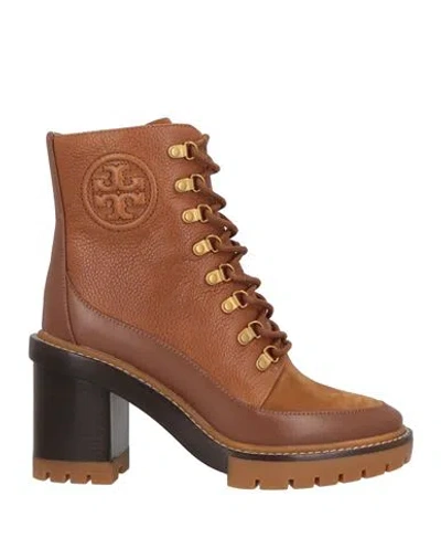 Tory Burch Woman Ankle Boots Camel Size 7 Leather