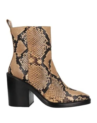 Tory Burch Woman Ankle Boots Sand Size 11 Soft Leather In Beige