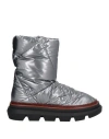 Tory Burch Woman Ankle Boots Silver Size 8 Textile Fibers In Silver