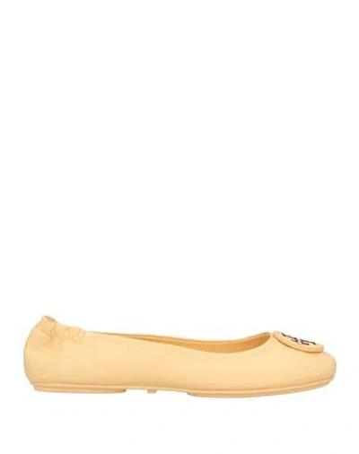 Tory Burch Woman Ballet Flats Apricot Size 8 Leather In Orange