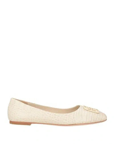 Tory Burch Woman Ballet Flats Beige Size 7 Leather In Neutral