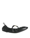 Tory Burch Woman Ballet Flats Black Size 6.5 Soft Leather