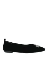 Tory Burch Claire Suede Ballet Flats In Black
