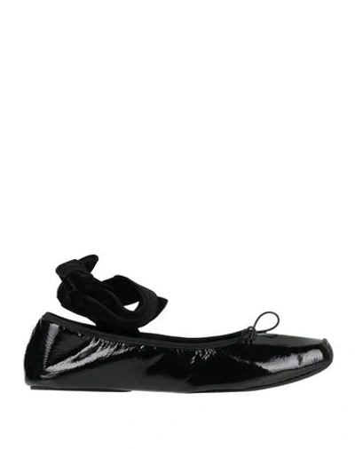 Tory Burch Woman Ballet Flats Black Size 8 Leather